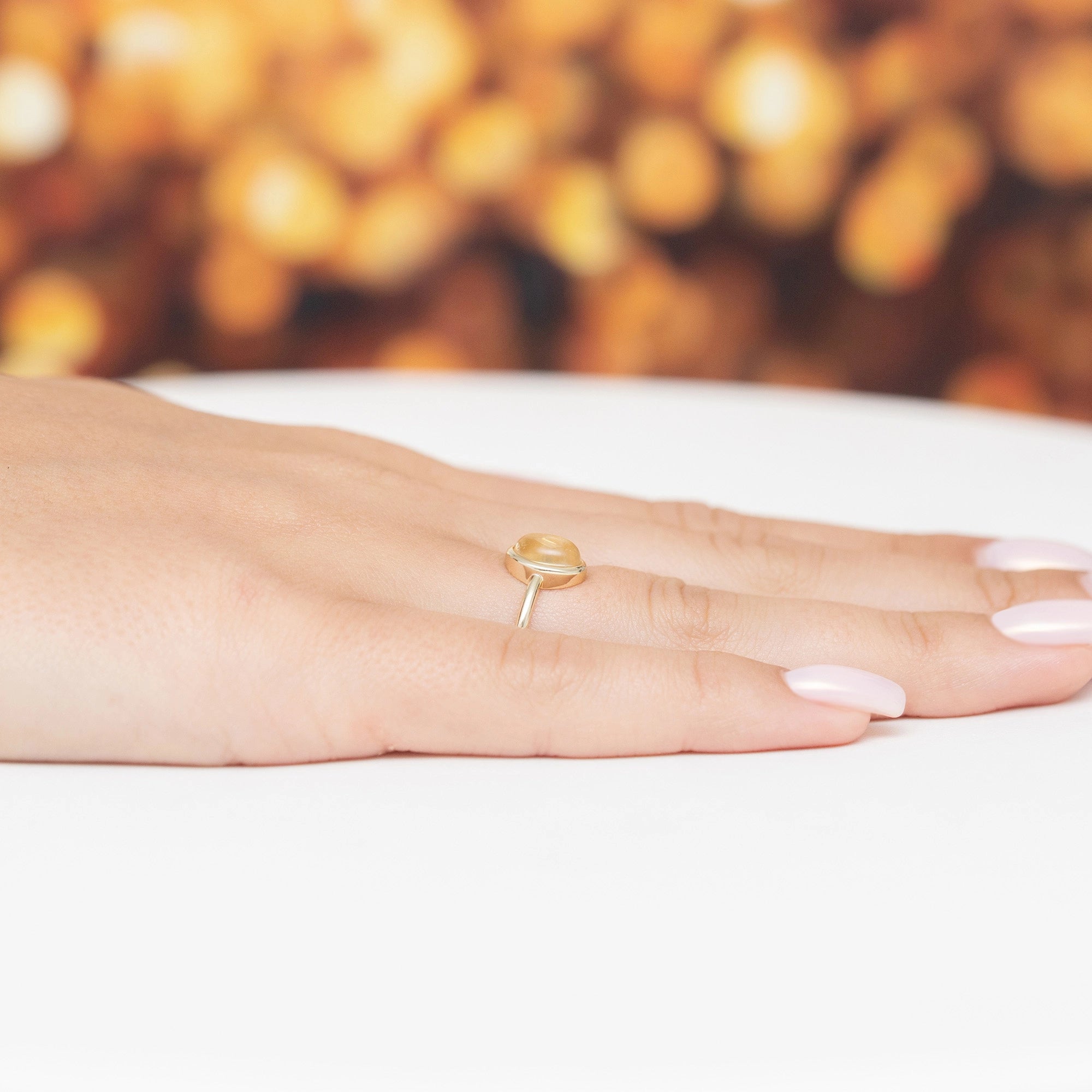 vergoldeter Silberring mit Citrin jp084-925-zz