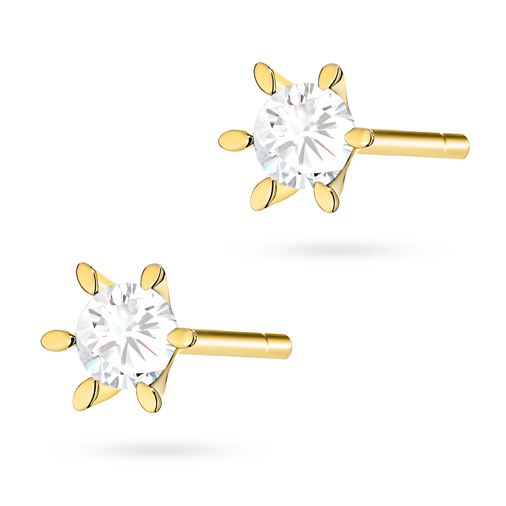 goldene Ohrstecker mit Zirkonia k-gw-1001-585