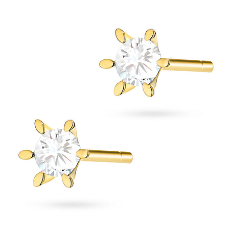 goldene Ohrstecker mit Zirkonia k-gw-1001-585