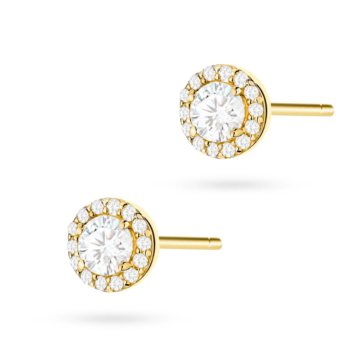goldene Ohrstecker mit Zirkonia k-gw-1020-585