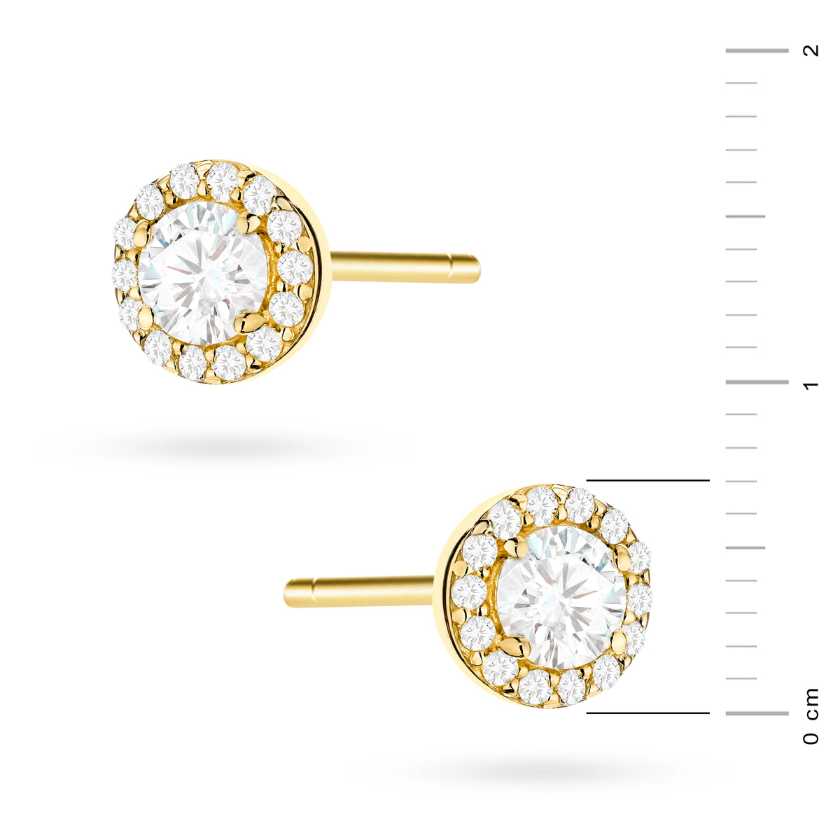goldene Ohrstecker mit Zirkonia k-gw-1020-585