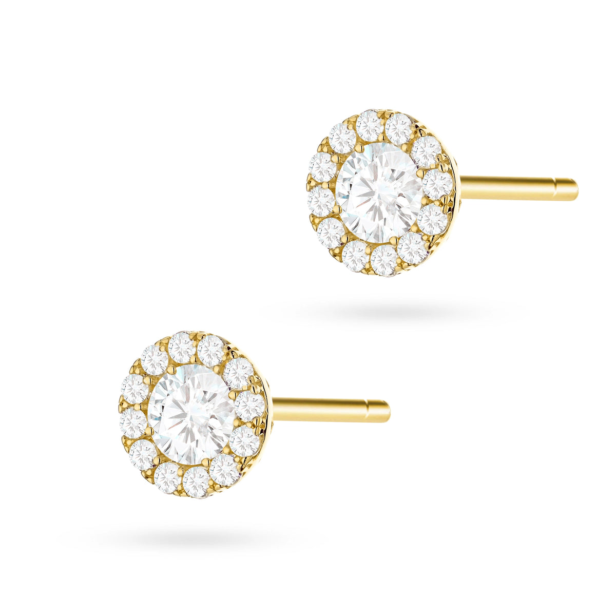 goldene Ohrstecker mit Zirkonia k-gw-1021-585