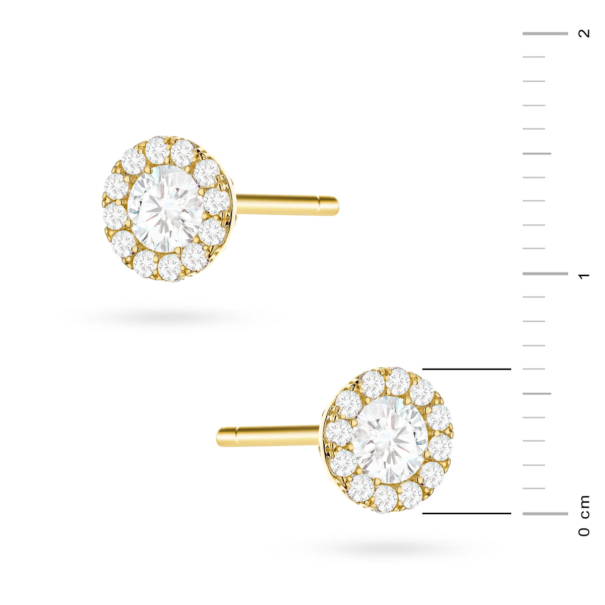 goldene Ohrstecker mit Zirkonia k-gw-1021-585
