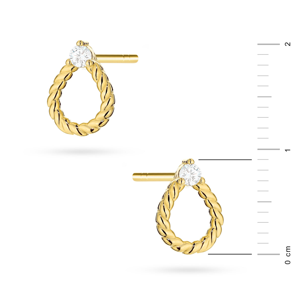 goldene Ohrstecker mit Zirkonia-Tropfen k-gw-1032-585