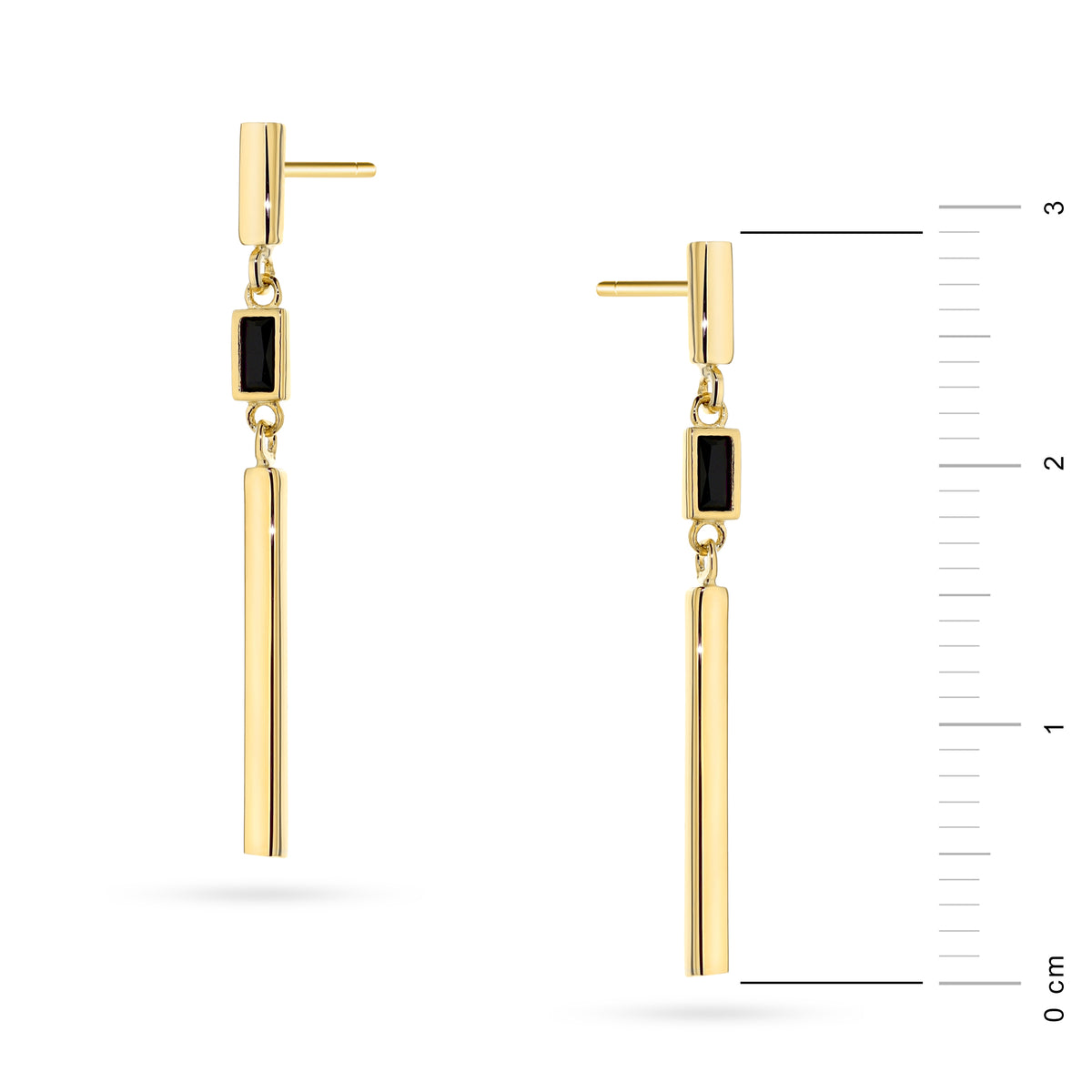 goldene Ohrstecker mit schwarzem Stein k-gw-1051-585