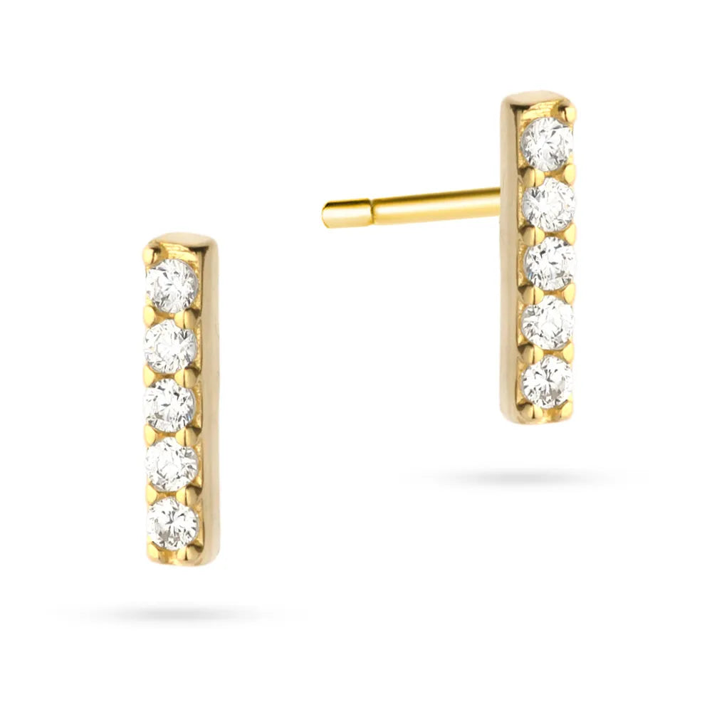 goldene Ohrstecker mit Zirkonia k gw 167 14k 585