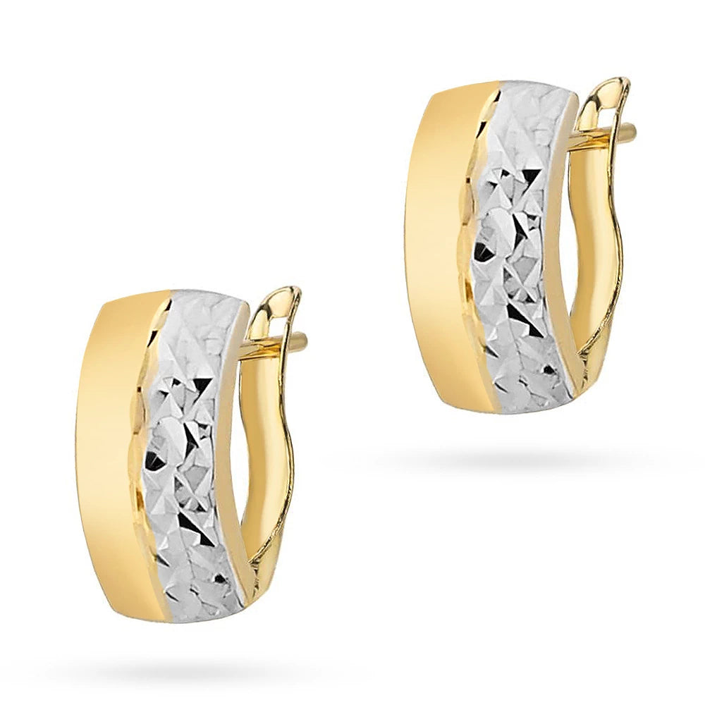 zweifarbige Goldohrringe mit englischem Verschluss k gw 474 585