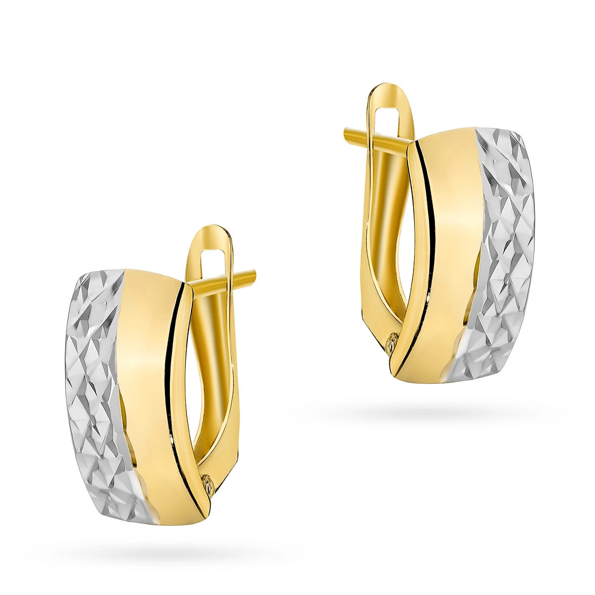 zweifarbige Goldohrringe mit englischem Verschluss k gw 474 585