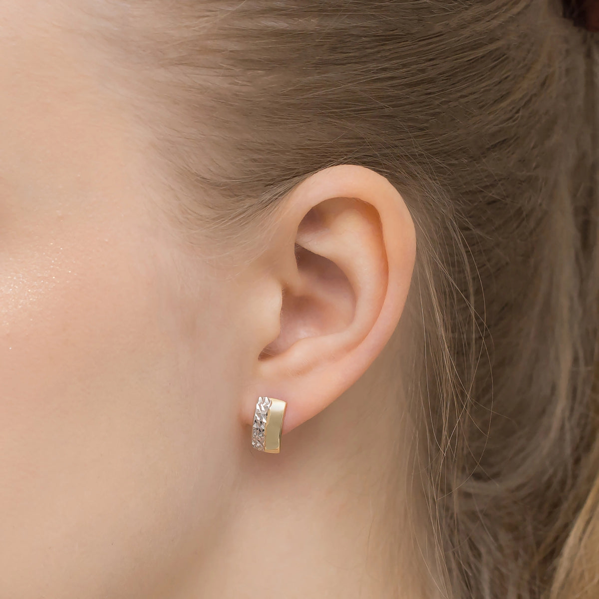 zweifarbige Goldohrringe mit englischem Verschluss k gw 474 585