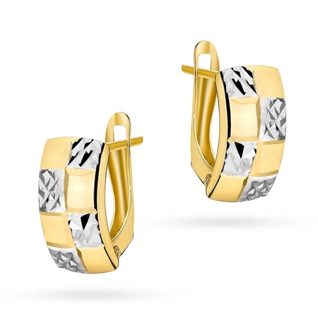 zweifarbige Goldohrringe mit englischem Verschluss k gw 477 585