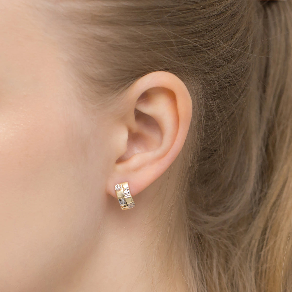 zweifarbige Goldohrringe mit englischem Verschluss k gw 477 585