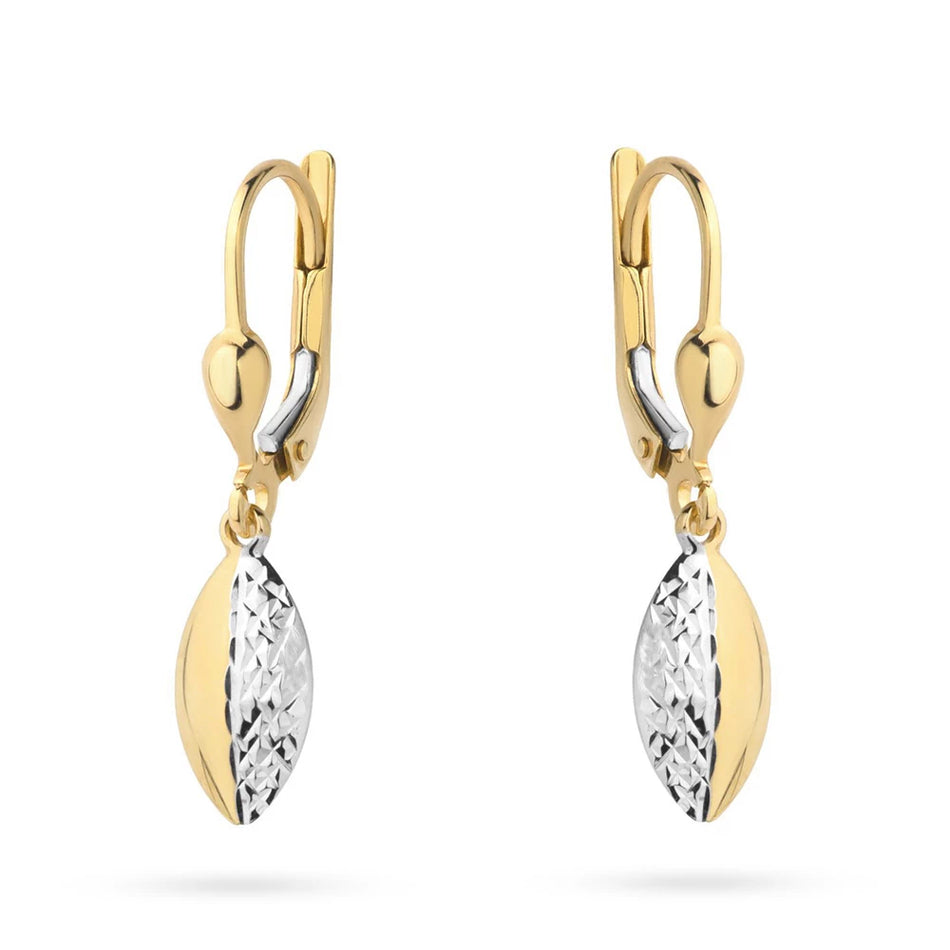 two-color-gold-earrings-with-english-clasp-oval-teardrops-k-gw-509-585