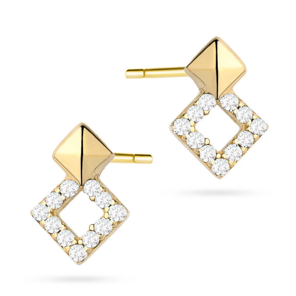 goldene Ohrstecker mit Zirkonia k-gw-572-585