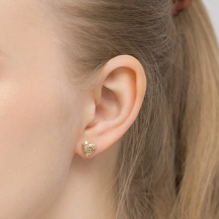 goldene Ohrstecker mit Herzen k gw 620 585