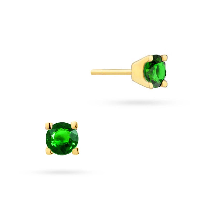 goldene Ohrstecker mit Zirkonia k-gw-632-585-z