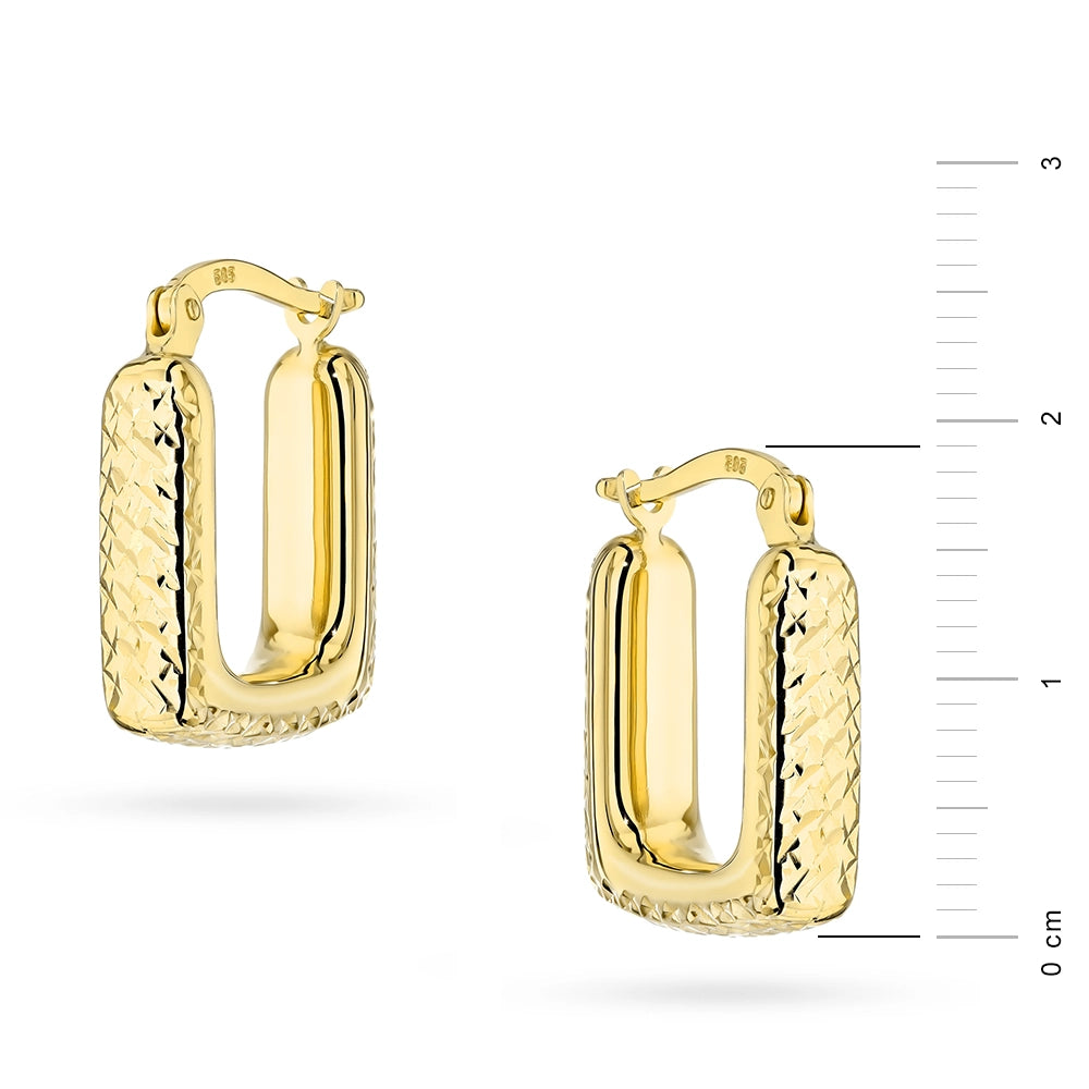 goldene Creolen-Ohrringe mit Rechtecken k gw 729 585