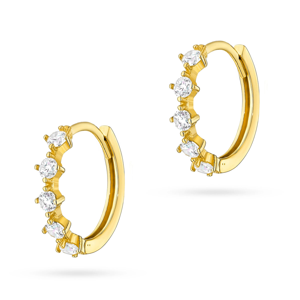 goldene Creolen-Ohrringe mit Zirkonia k-gw-730-585