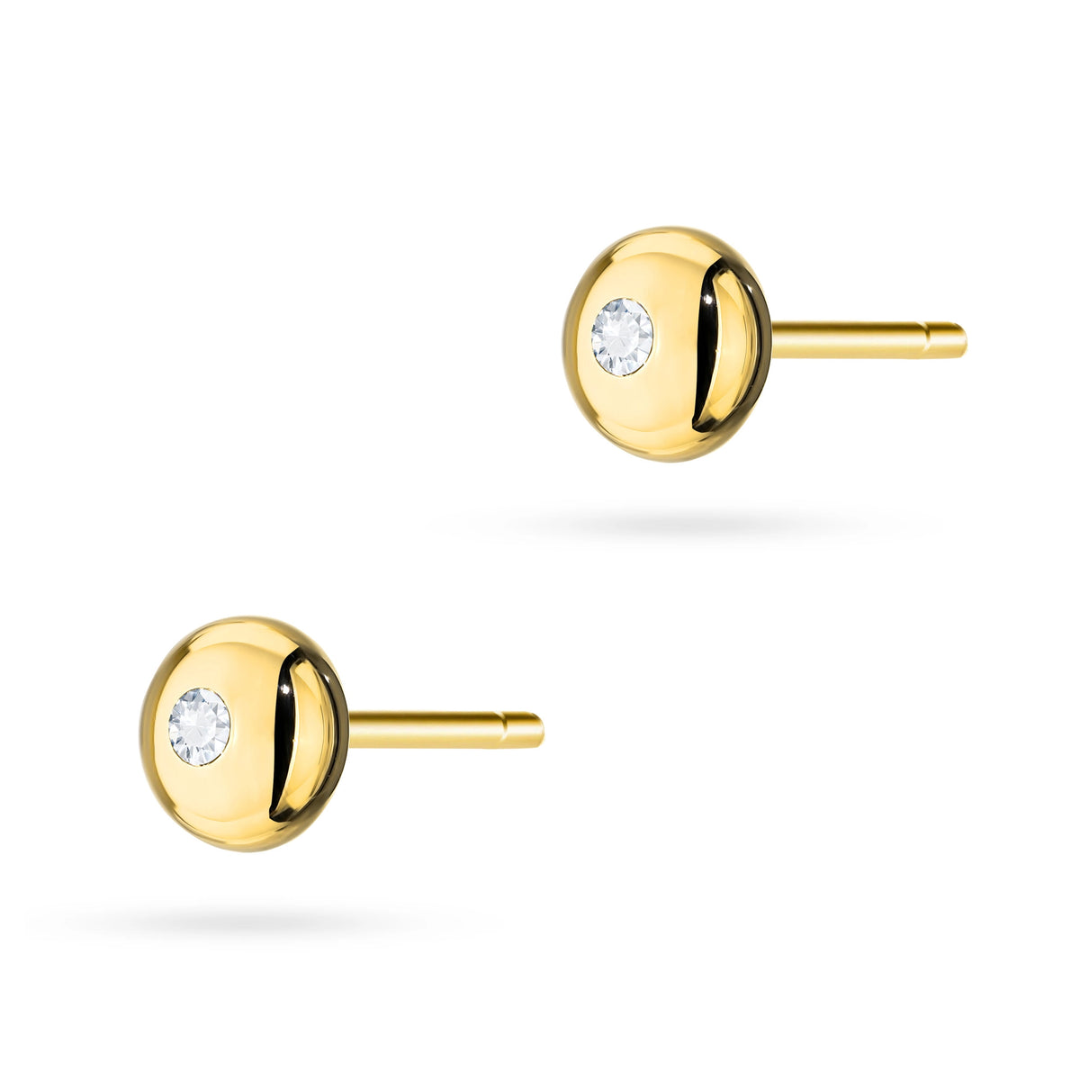 goldene Ohrstecker mit halben Perlen k gw 783 585