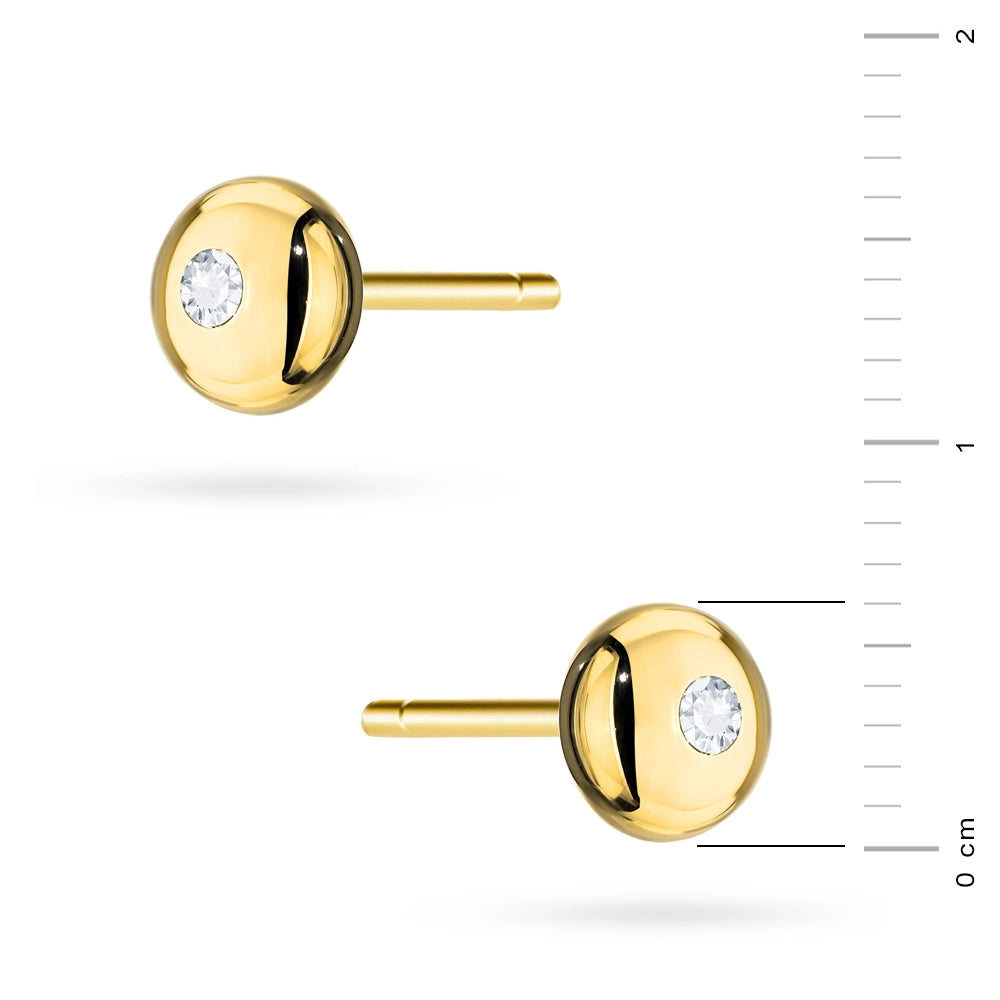 goldene Ohrstecker mit halben Perlen k gw 783 585