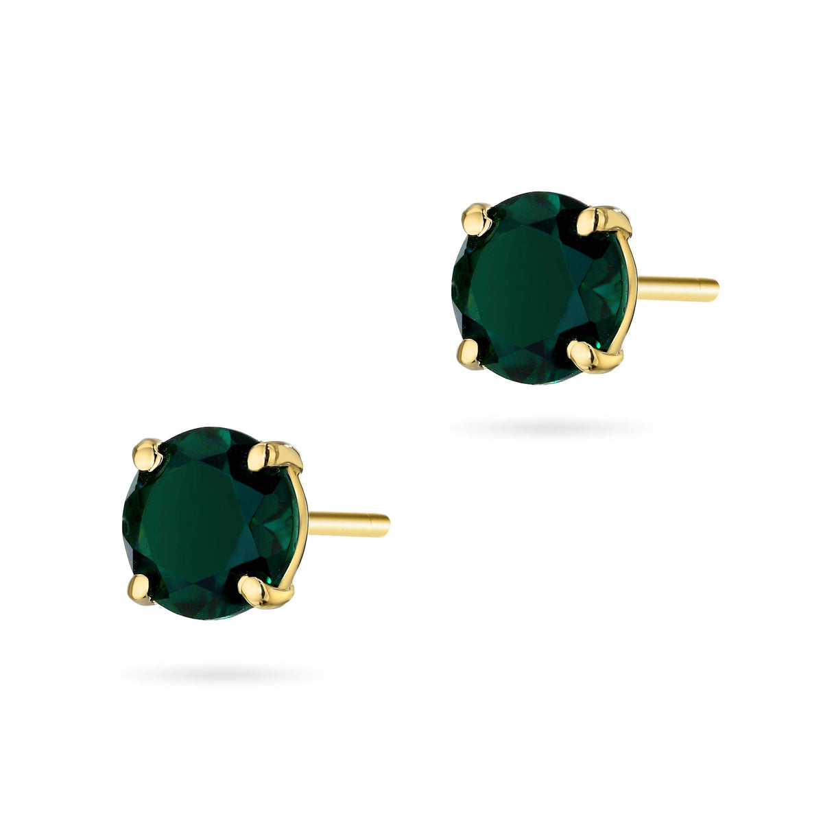 goldene Ohrstecker mit grünem Quarz k-gw-803-585