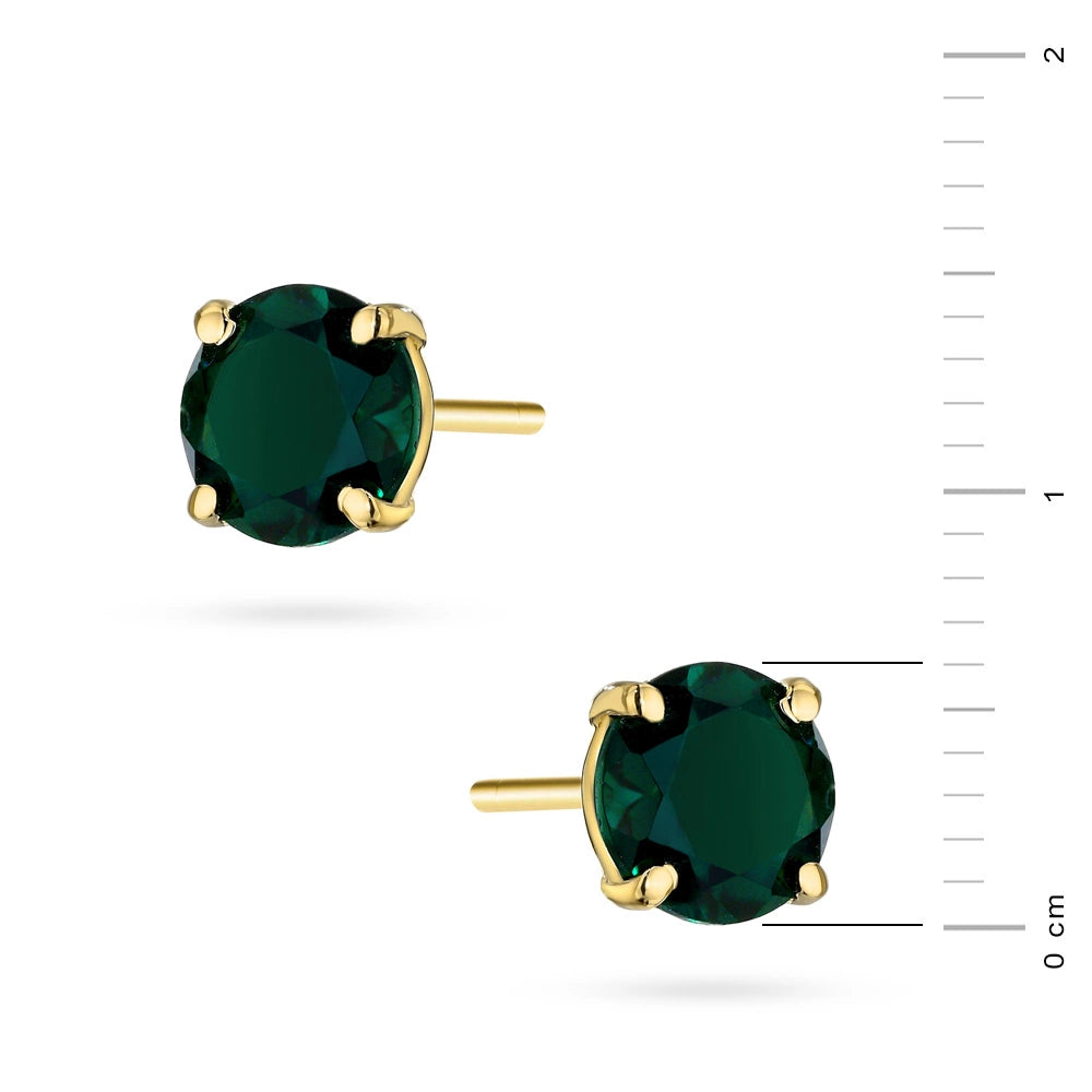 goldene Ohrstecker mit grünem Quarz k-gw-803-585