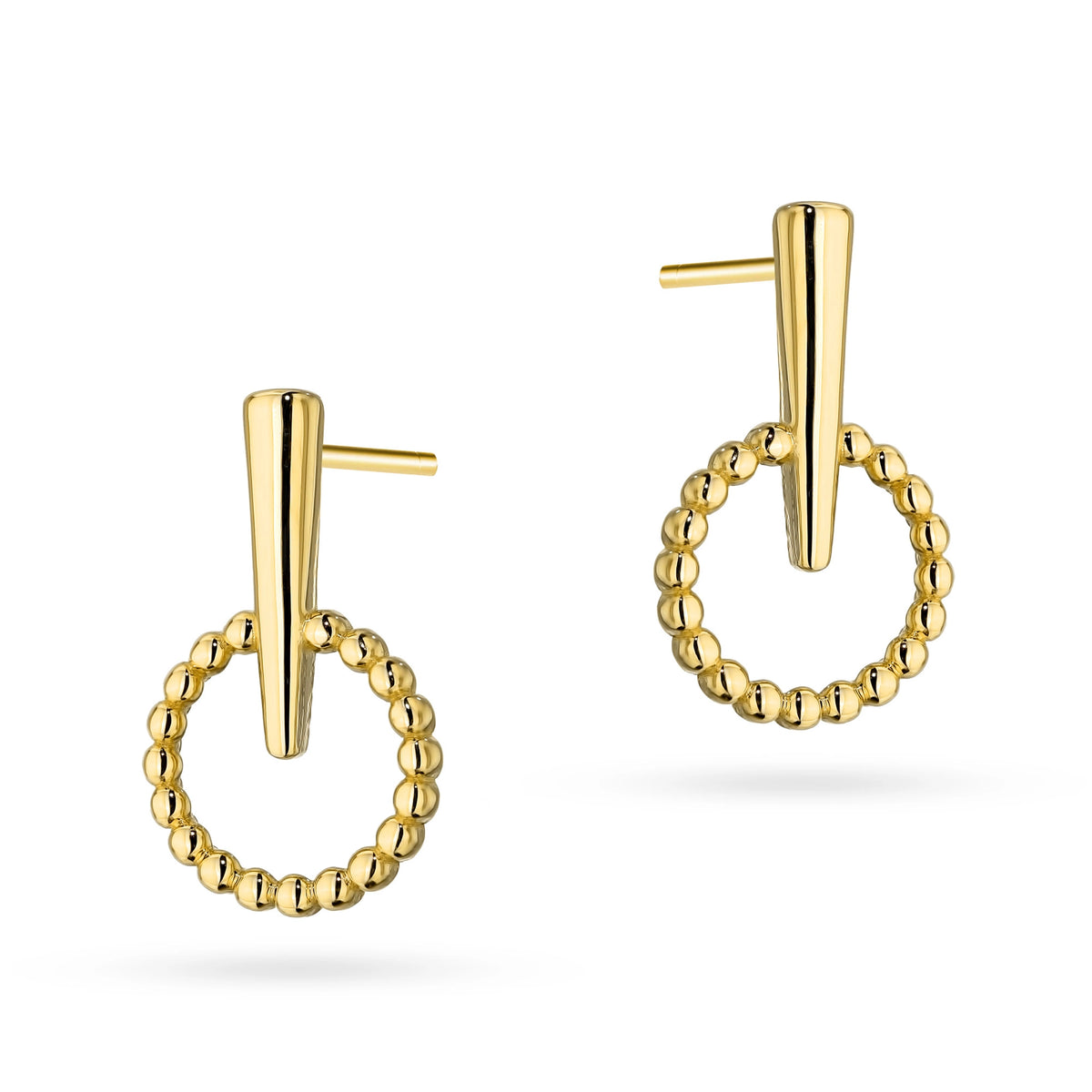 goldene Ohrstecker mit Perlen k-gw-831-585