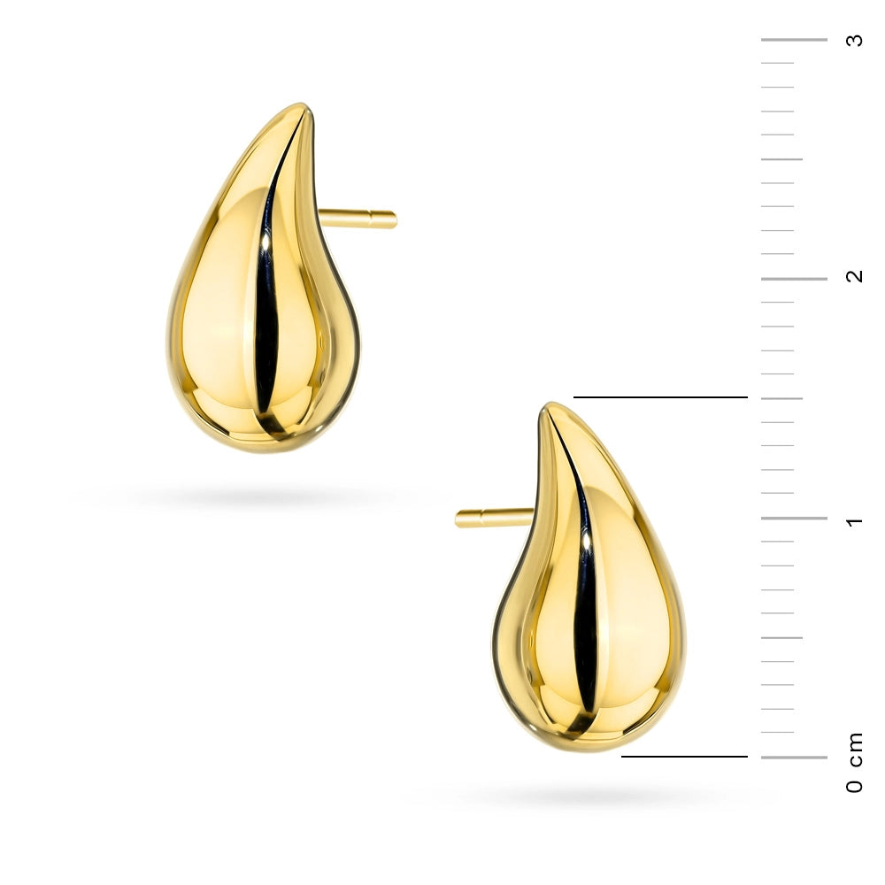 Gelbgold Tropfen-Ohrstecker