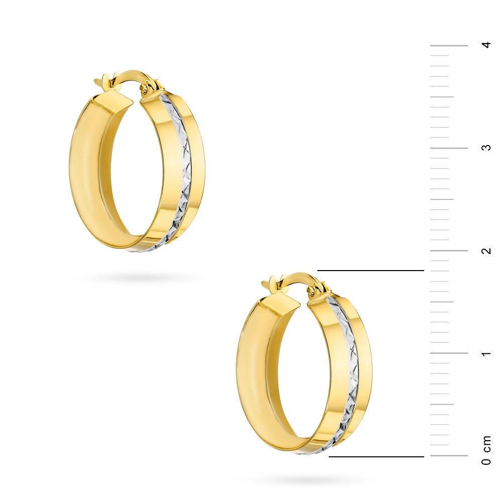 zweifarbige Goldohrringe mit englischem Verschluss k gw 841 585