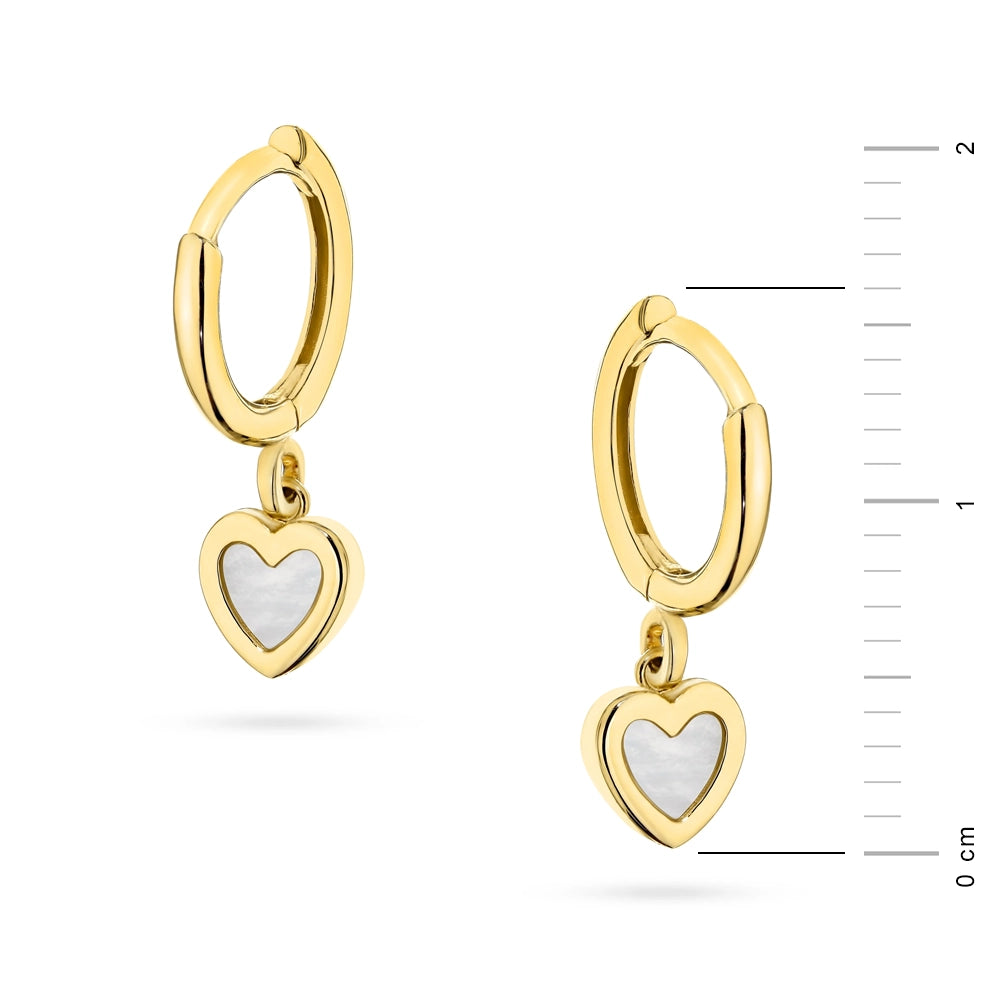 goldene Creolen-Ohrringe mit Perlmutt k gw 875 585