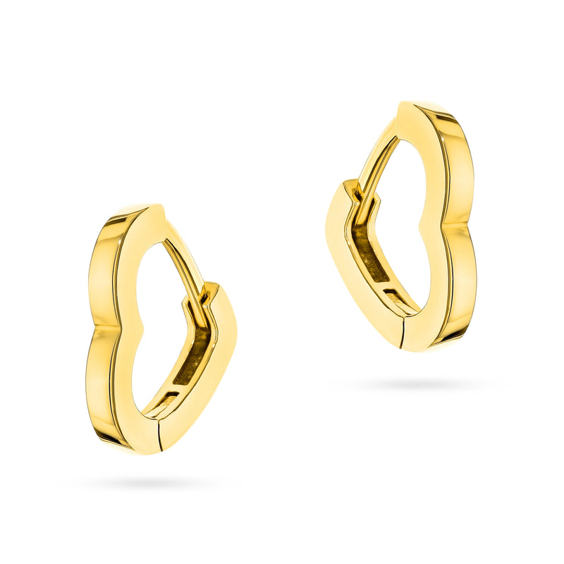 Yellow Gold Heart Outline Earrings