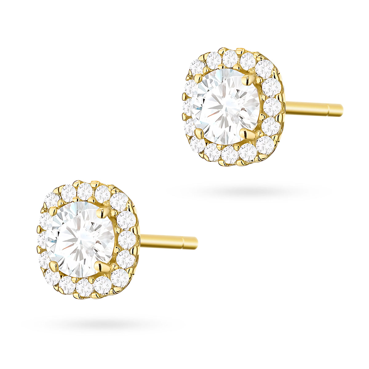 goldene Ohrstecker mit Zirkonia k-gw-932-585