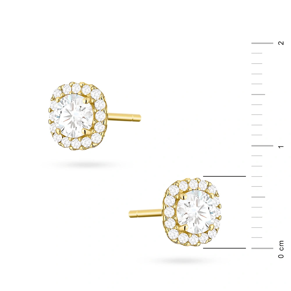 goldene Ohrstecker mit Zirkonia k-gw-932-585