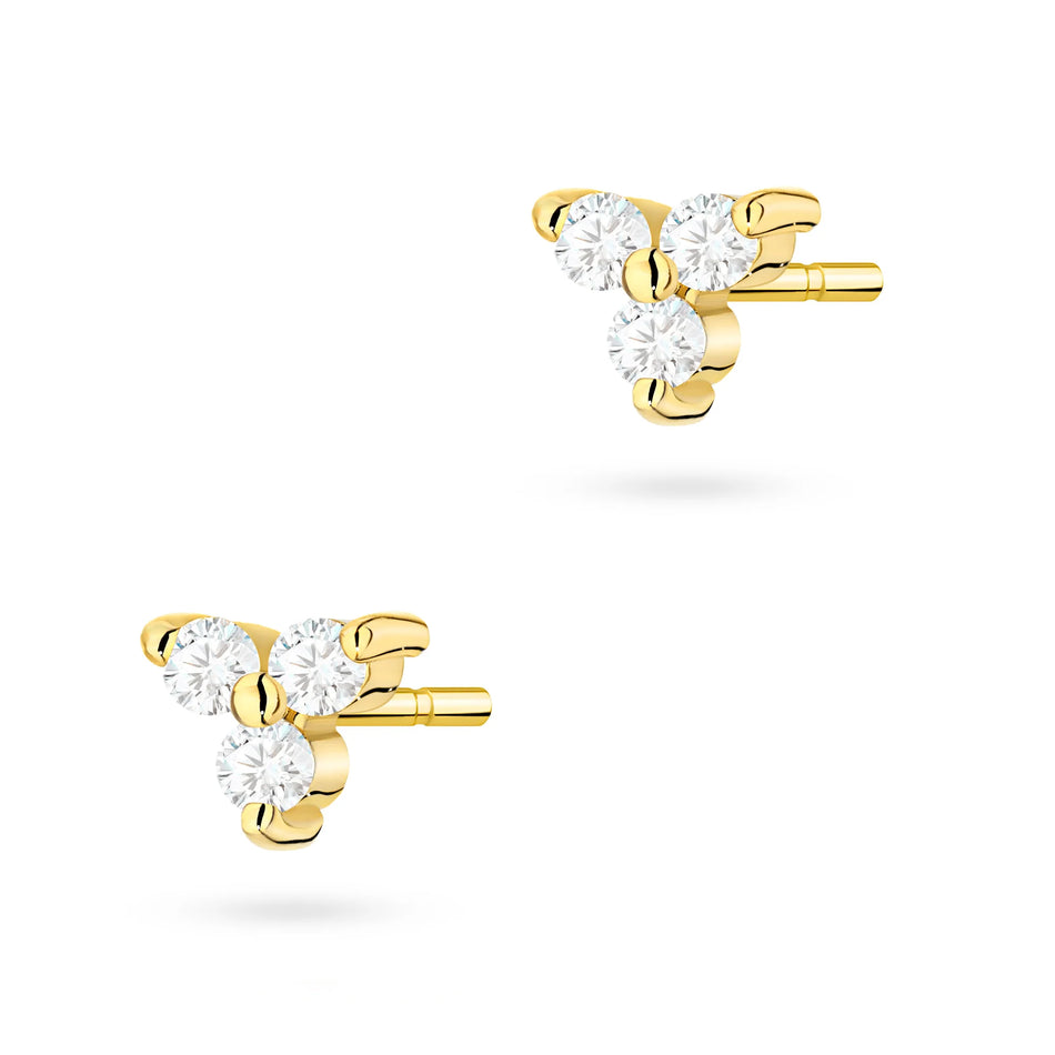 Gold Earrings with 0.086ct Diamonds