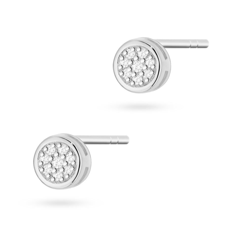 White Gold Earrings with 0.08 ct Diamonds | 585 (14k) White Gold Stud Earrings
