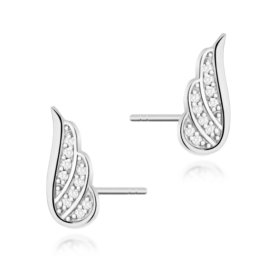 White Gold Earrings with 0.10 ct Diamonds | 585 (14k) White Gold Stud Earrings