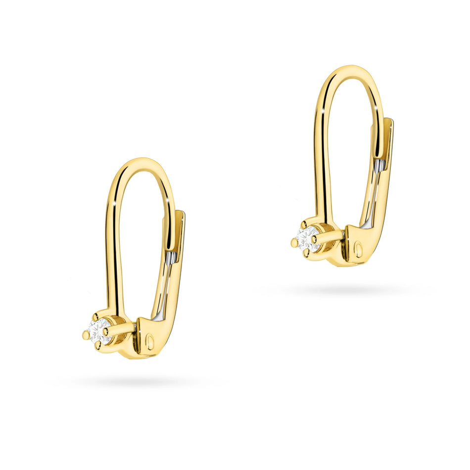 Gold Earrings with 0.04ct Diamonds