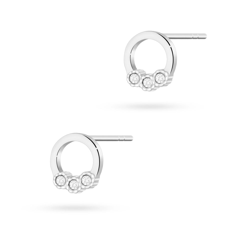 White Gold Earrings with 0.052 ct Diamonds | 585 (14k) White Gold Stud Earrings