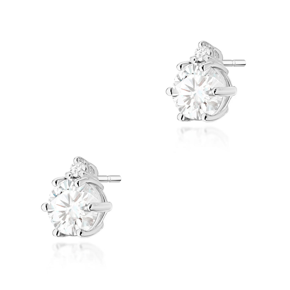 Gold Earrings with 0.50ct and 0.029ct Lab-diamonds