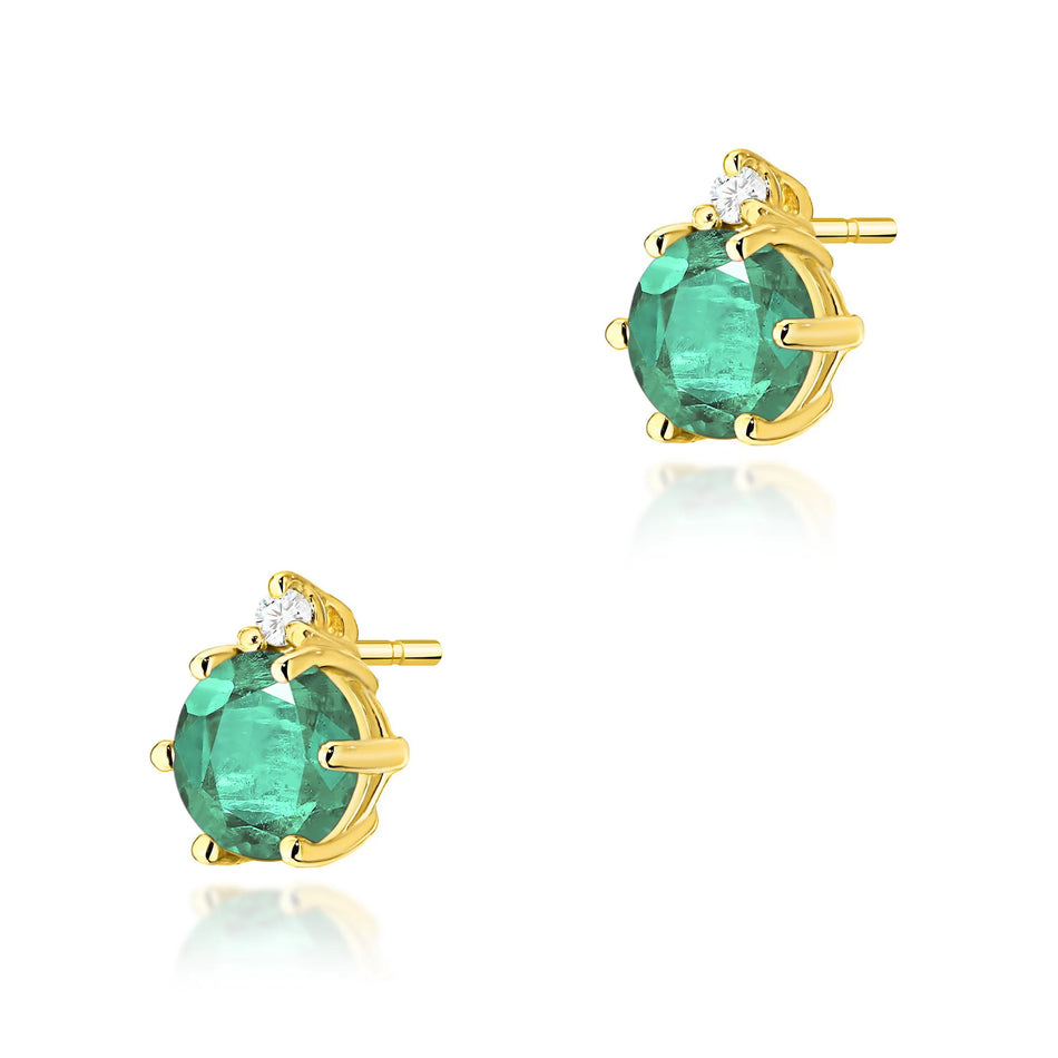 Goldohrringe mit 0,50 ct Smaragden und 0,029 ct Diamanten
