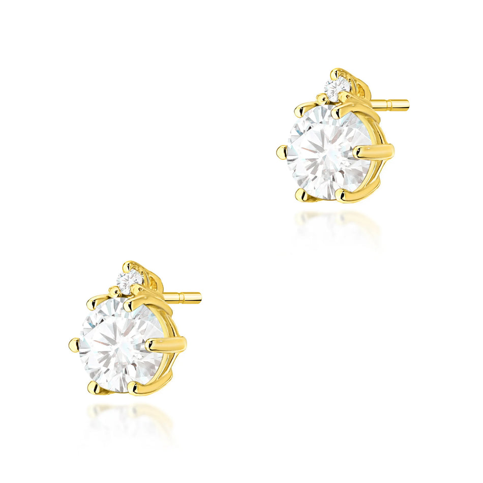 Gold Earrings with 0.50ct and 0.029ct Lab-diamonds