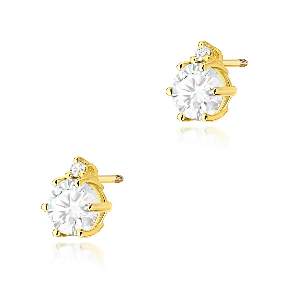 Gold Earrings with 0.50ct and 0.029ct Lab-grown Diamonds