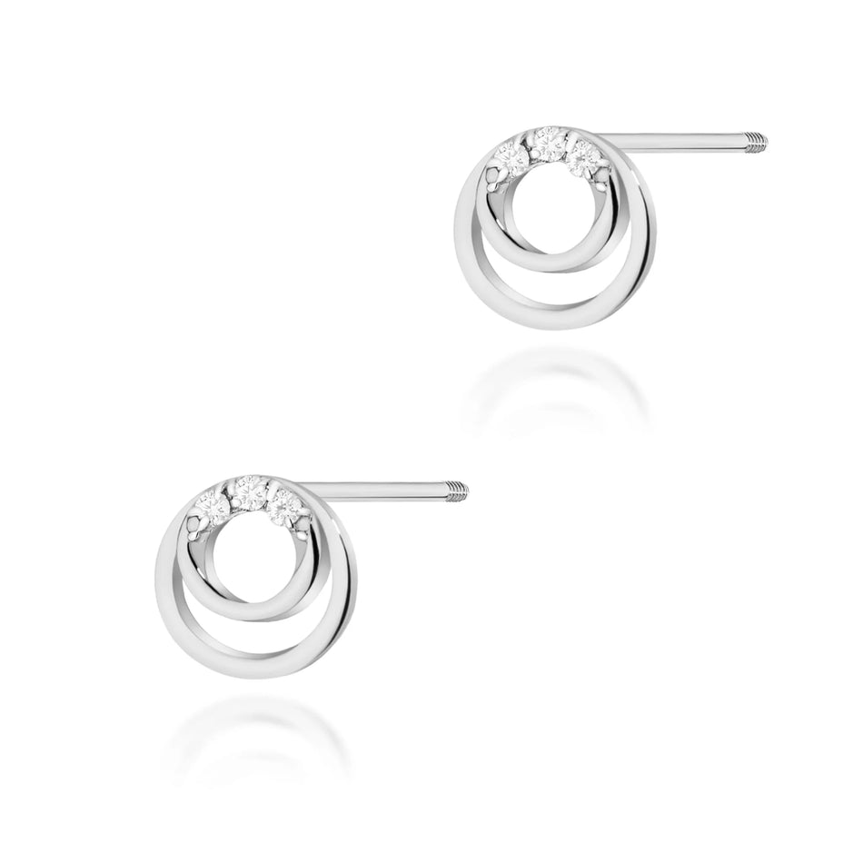 Goldohrringe mit 0,03 ct Diamanten