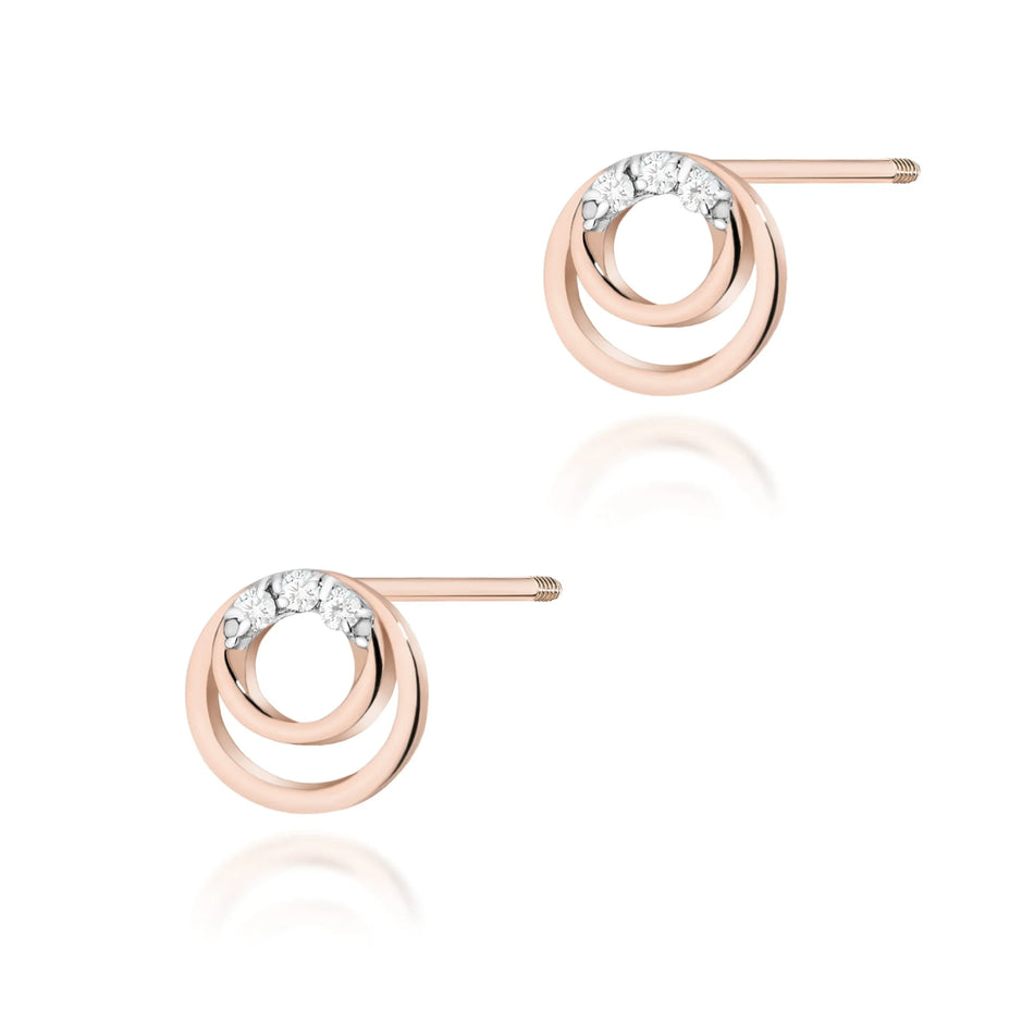 Goldohrringe mit 0,03 ct Diamanten