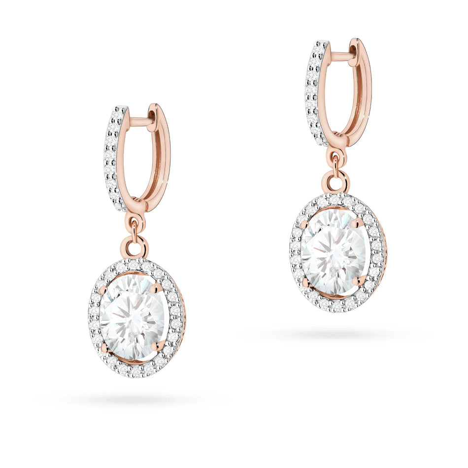 Gold Earrings with 2 x 1.90ct and 0.005ct Lab-diamonds