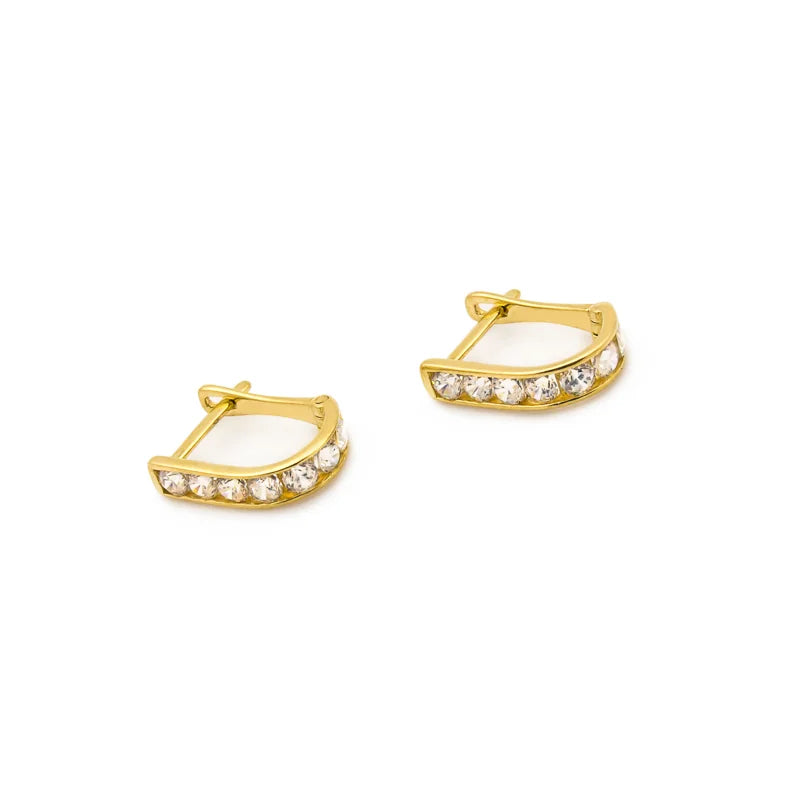 goldene englische Ohrhänger mit Zirkonia k011-333-b