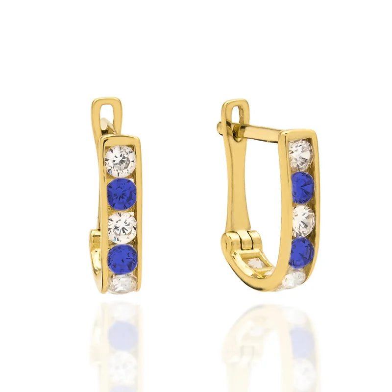 goldene englische Ohrhänger mit Zirkonia k011 333 g