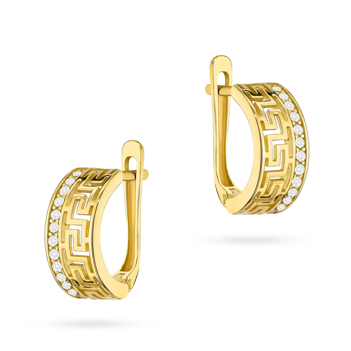 goldene englische Ohrhänger mit Zirkonia k022 14k 585 b