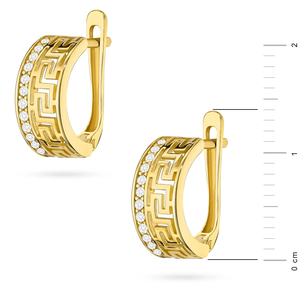 goldene englische Ohrhänger mit Zirkonia k022 14k 585 b