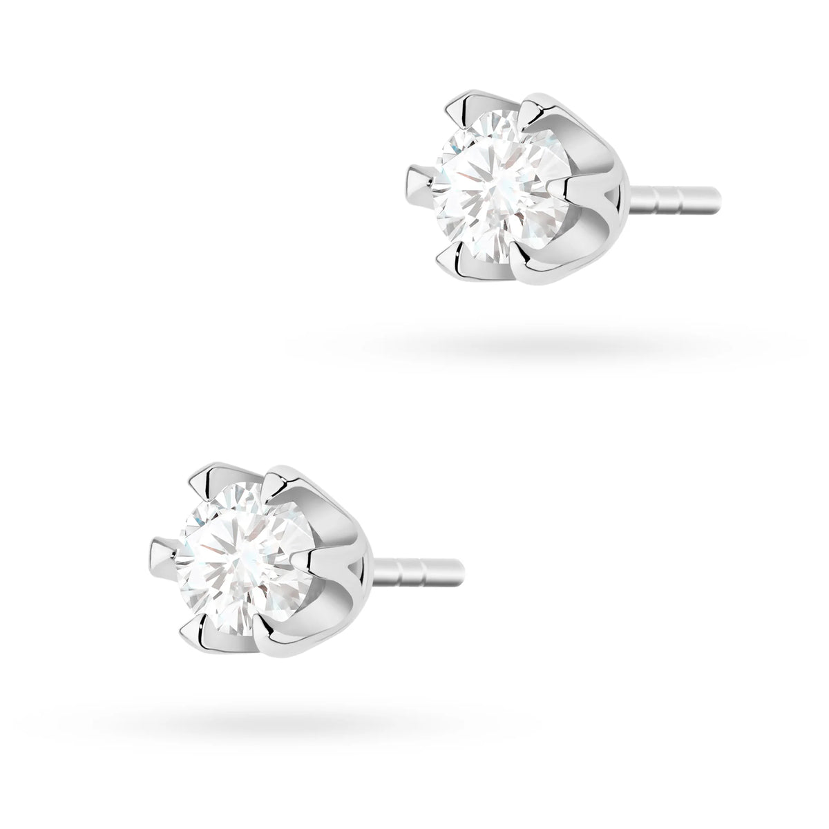 White Gold Earrings with 0.30 ct Diamonds | 585 (14k) White Gold Stud Earrings