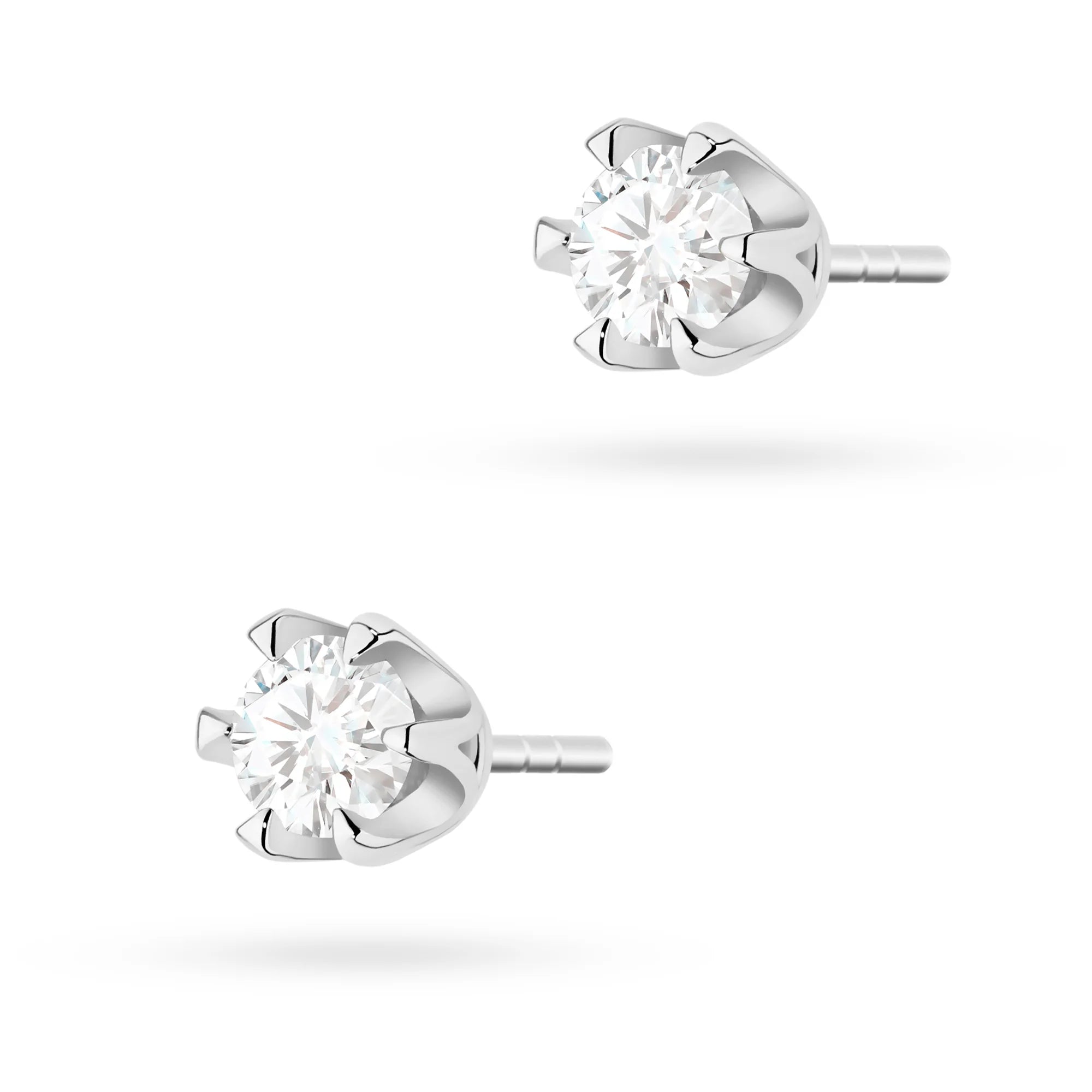 White Gold Earrings with 0.30 ct Diamonds | 585 (14k) White Gold Stud Earrings